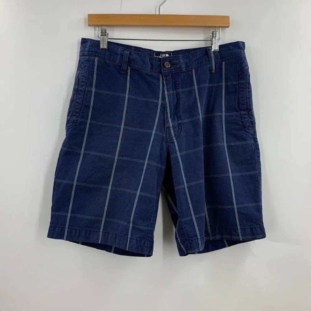 The North Face‎ Men's Plaid Cotton Flat Front 9" inseam Bermuda Shorts Size 32